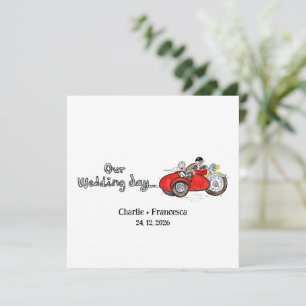 Convites Casamento de Moto e Sidecar