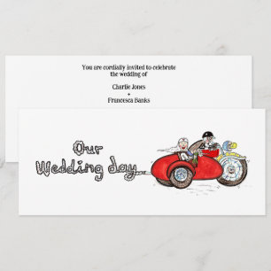 Convites Casamento de Moto e Sidecar