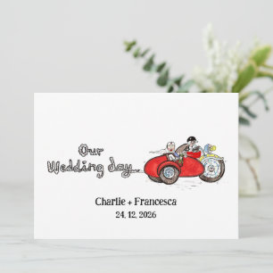 Convites Casamento de Moto e Sidecar