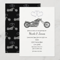 Casamento de Motocicleta Corações Pretos e Pratead