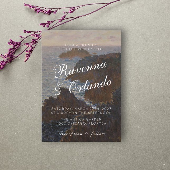 Convites Casamento de Museu de Arte Fina Claude Monet Inspi (Criador carregado)