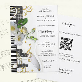 Convites Casamento de Música de Rosa RSVP de RSVP de Orçame