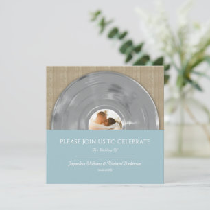 Convites Casamento de Música em Vinil Retro Prata