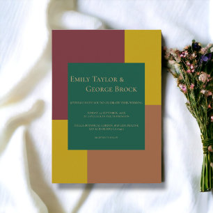 Convites Casamento de Na moda Coloração Moderna Elegante