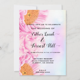 Convites Casamento de na moda e Buquê Floral Elegante