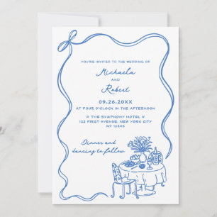 Convites Casamento de Não Fotografias com Portas Desenhadas