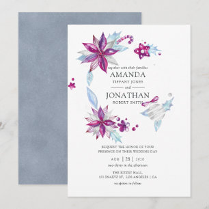 Convites Casamento de Natal Alegre e Brilhante