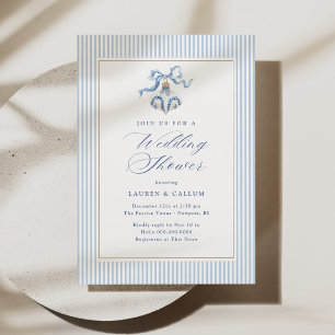 Convites Casamento de Natal Azul Shower