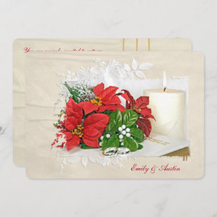 Convites Casamento de Natal com anéis na Bíblia