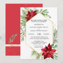 Casamento de Natal com Aquarela Botânica