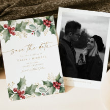 Casamento de Natal com Azevinho Salve a Data