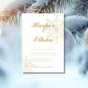 Convites Casamento de Natal com Floco de Neve Minimalista e