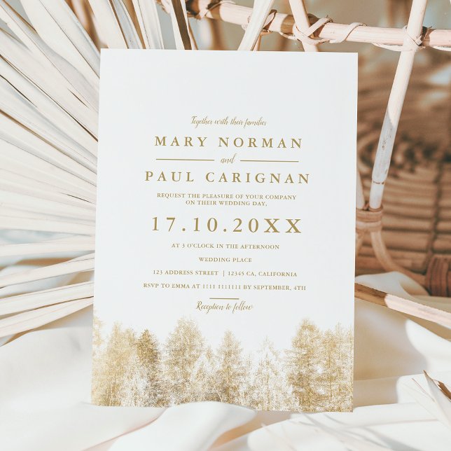 Convites Casamento de Natal com pinheiro azul de inverno (Criador carregado)