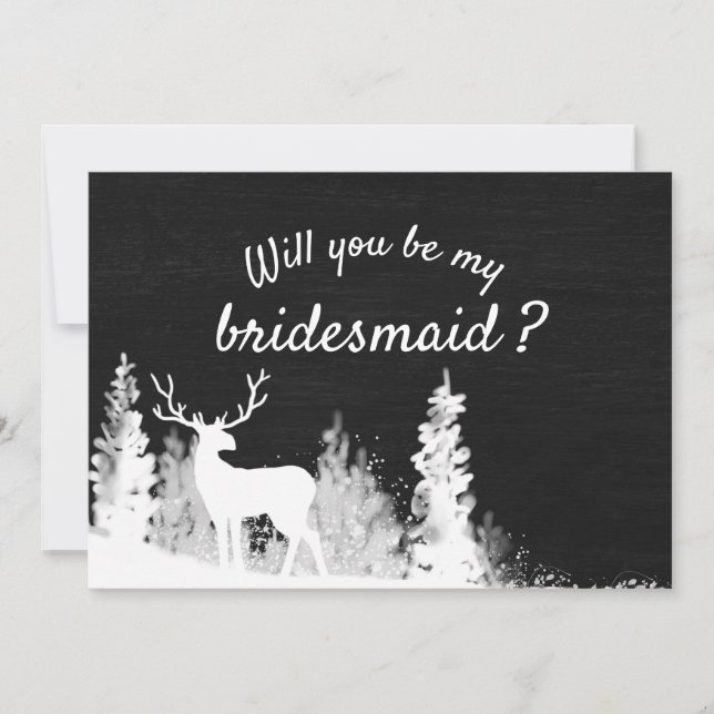 Convites Casamento de Natal com Reindeer Chalkboard | Bride (Frente)