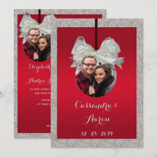 Convites Casamento de Natal com Rubi Vermelho e Enfeite Esp