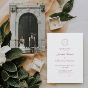 Convites Casamento de Natal da Photo Burgundy