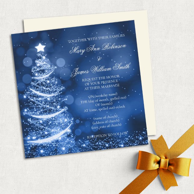 Convites Casamento de Natal da Terra Maravilha Elegante (Criador carregado)