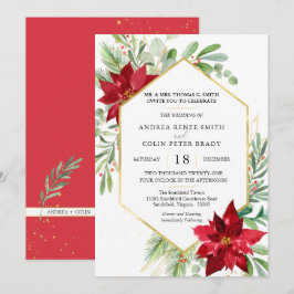 Convites Casamento De Natal De Cor Biológica Verde Em