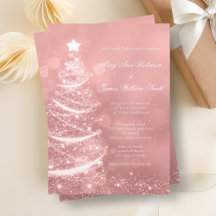 Casamento de Natal de Glam Dourado Elegante Rosa