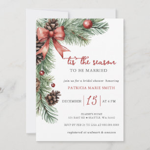 Convites Casamento de Natal de Inverno É a Estação Chá de N