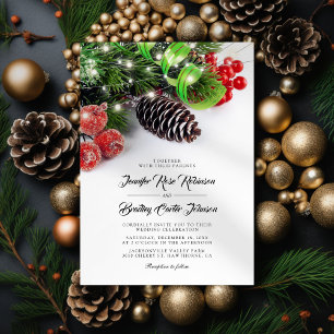 Convites Casamento de Natal de Inverno Elegante