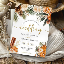 Convites Casamento de Natal de Winter Citrus & Cinnamon