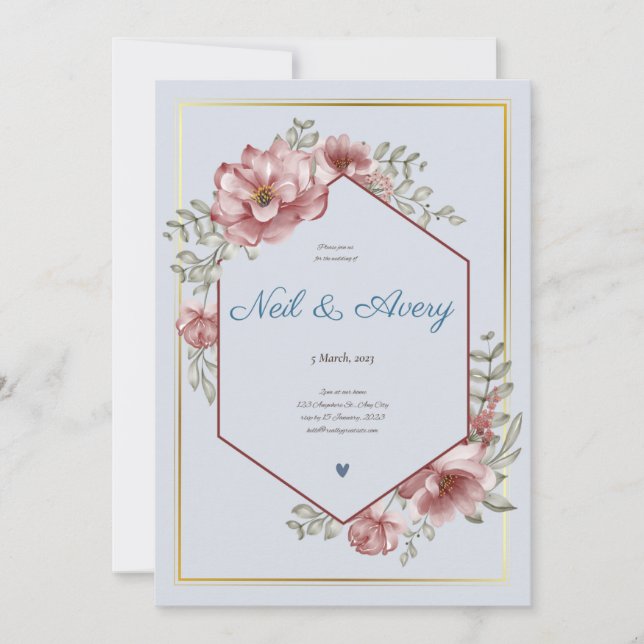 Convites Casamento de Natal do Winter Red Berries (Frente)