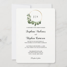 Convites Casamento de Natal Dourado Terra Verde Elegante