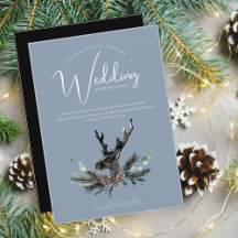 Casamento de Natal Dusty Blue e Black Dear Head