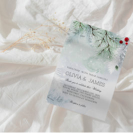 Convites Casamento de Natal Elegante-Festa de Férias Vermel