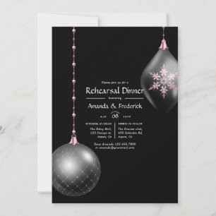 Convites Casamento de Natal em Rose Gold e Rosa Bege