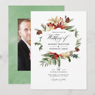 Convites Casamento de Natal Floresta de Inverno Foto