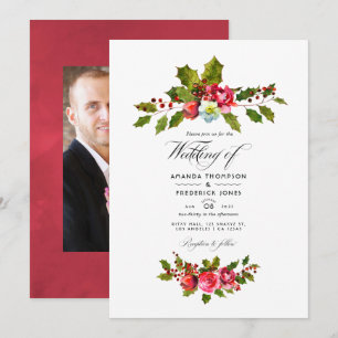 Convites Casamento de Natal Foto de Azevinho