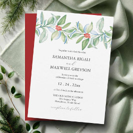 Convites Casamento de Natal Invitation Watercolor Botanical
