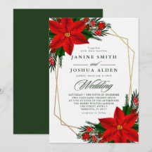 Casamento de Natal Red Poinsettia Pine Greenery