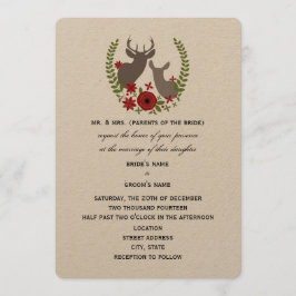 Convites Casamento de Natal Rustic Deer