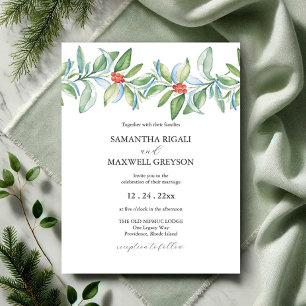 Convites Casamento de Natal Único - Cores de Água