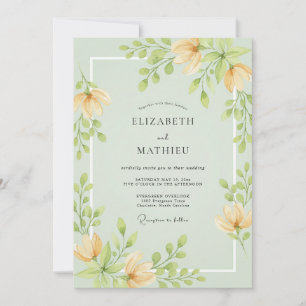 Convites Casamento de Natureza Arejada Verde Claro