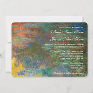 Convites Casamento de nenúfar vintage Claude Monet