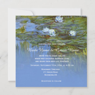 Convites Casamento de nenúfar vintage Claude Monet