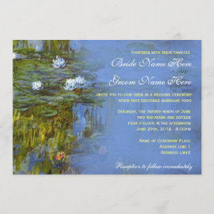 Convites Casamento de nenúfar vintage Claude Monet