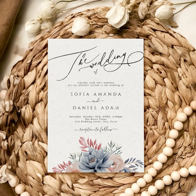 Convites Casamento de Neve Floral de Inverno (Criador carregado)