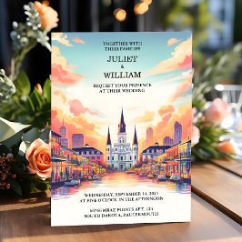 Convites Casamento de New Orleans no Oceano de Praia Dia da