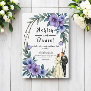 Convites Casamento de noiva de Noiva de Rua Floral Elegante