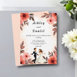 Convites Casamento de Noiva Floral de Chic Watercolor