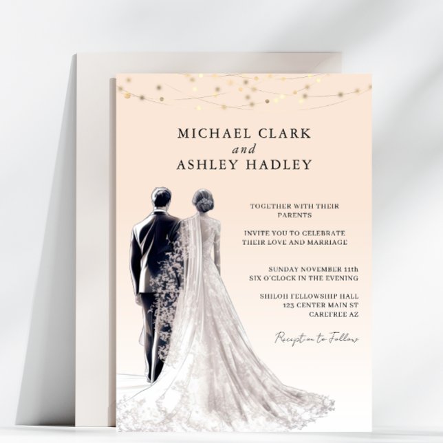 Convites Casamento de Noiva Tradicional de Pessegueira Clar (Criador carregado)