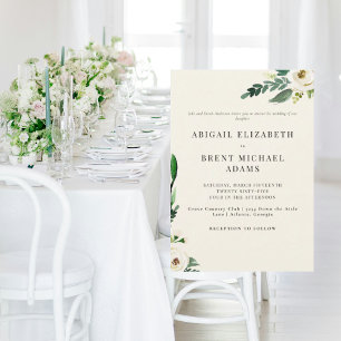 Convites Casamento de Noivas Florais Brancas Cream Modern