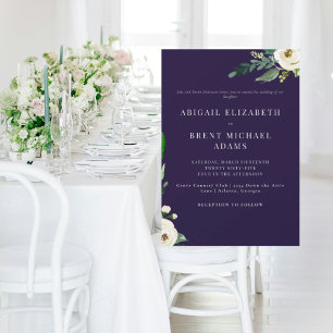 Convites Casamento de Noivas Florais Brancas marinhos Moder