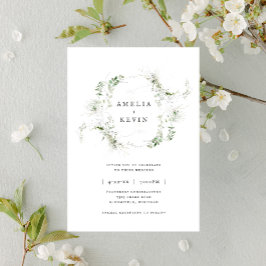 Convites Casamento de Nomes de Aquarela Terrenos Elegantes