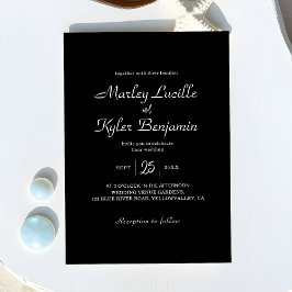 Convites Casamento de Nomes Românticos Românticos Negros Mo